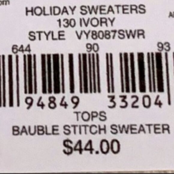 VYLETTE SWEATER WOMEN JR MEDIUM IVORY BAUBLE STITCH POM POM QUALITY. - Picture 10 of 10